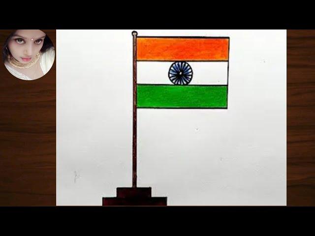 Indian flag drawing / How to Draw National Flag of India easy steps /  Republic Day Drawing