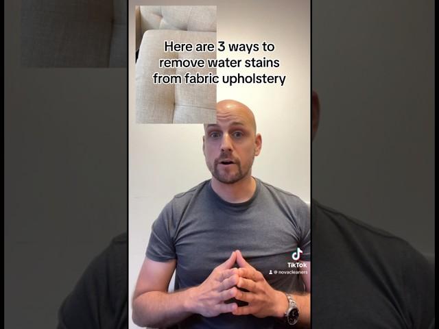 How to remove water stains from fabric upholstery #cleaning #upholsterycleaning #waterstains