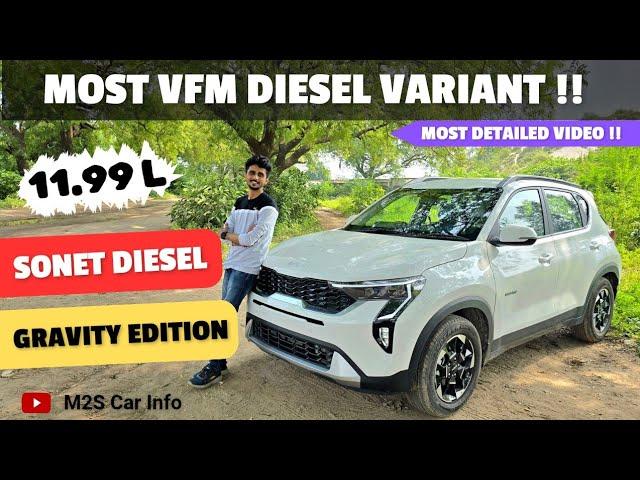 Kia Sonet Gravity Edition Diesel MT!! Most VFM | Full Review | On Road Price | Mileage | White