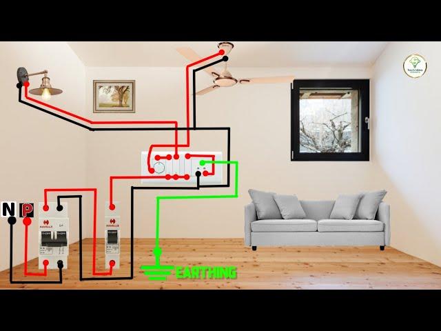 ▶️ Single Phase Wiring Diagram for House // House Wiring 3D Animation // Ghar ki wiring kese kare