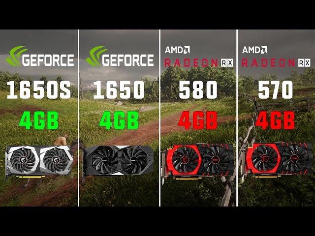 GTX 1650 SUPER vs GTX 1650 vs RX 580 4GB vs RX 570 4GB Test in 8 Games