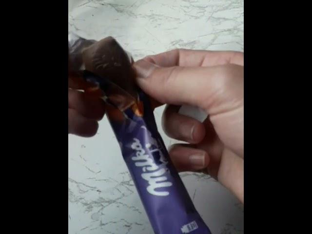 satisfying opening milka caramel ASMR No talking#short