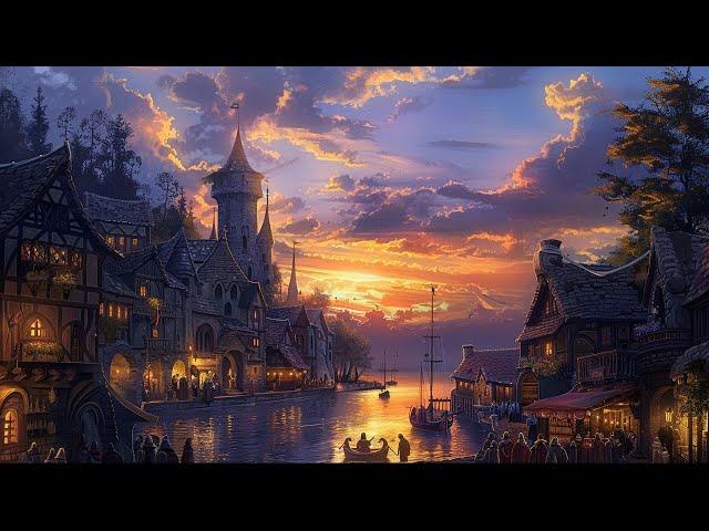 Tavern/Inn Music - Fantasy Medieval Music | Fantasy Music at the Seaport at Beautiful Sunset