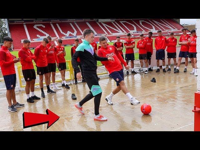 CAN I NUTMEG THE SWINDON TOWN FC YOUTH TEAM FOOTBALLERS !? (CRAZY REACTIONS)