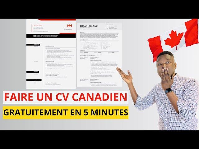 COMMENT FAIRE UN CV CANADIEN  2023 GRATUITEMENT - TÉLÉCHARGER EN FORMAT WORD