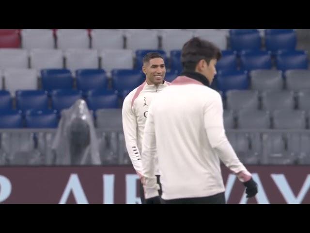 2020 Champions League finalist PSG train in the Allianz Arena ahead UCL test at Bayern Munich