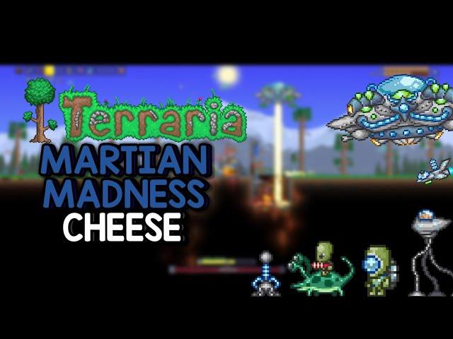 How To Cheese MASTER MODE Martian Madness Event In Terraria!!