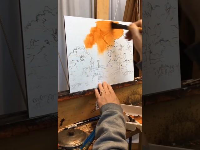If painting in layers is new to you, this is an Imprimatura underpainting (with water mixable oils)
