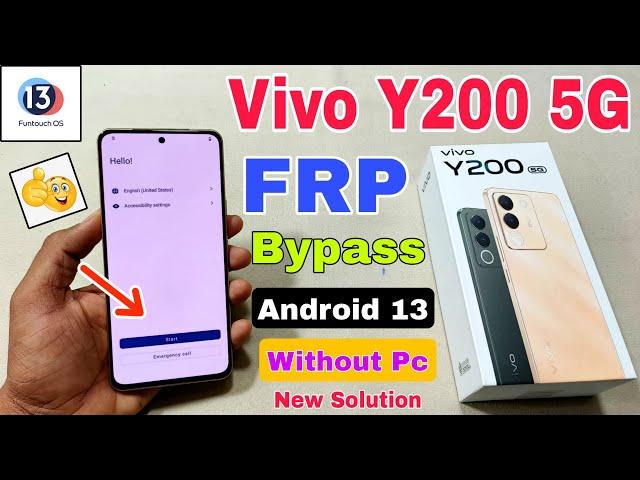 Vivo Y200 5G FRP Bypass Android 13 | New Trick | Vivo Y200 5G Google Account Bypass Without Pc |