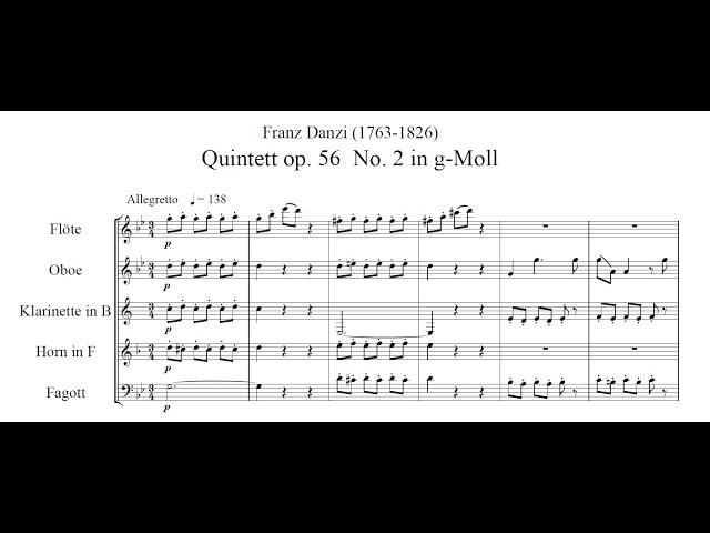 Franz Danzi - Wind Quintet, op. 56 no. 2 (with Score)