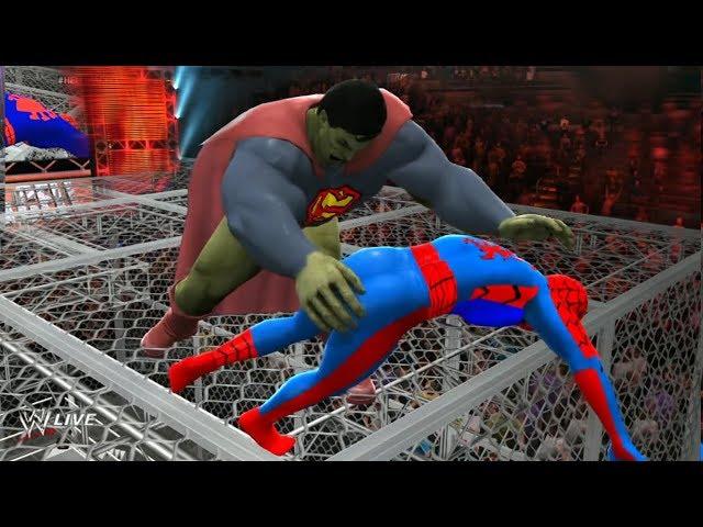 SPIDERMAN VS Superman As Hulk - Hell In A Cell Match