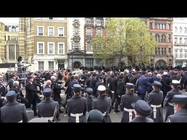 Remembrance Sunday 2022 Cenotaph start of march past by Royal  British Legion