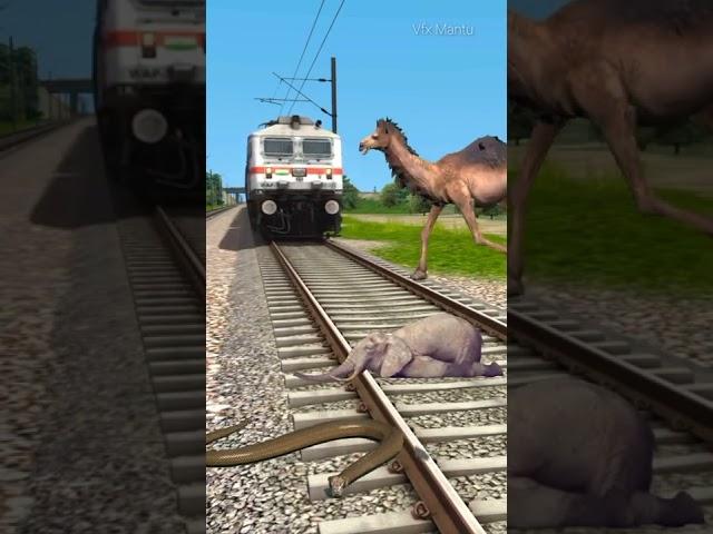 January 15, 2022 Angry elephant stops the train and save baby elephant  funny vfx video