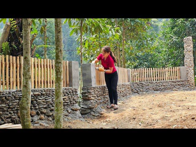 45 Days: Build a beautiful gate with natural stone | Wooden fence - Phùng Thị Chài