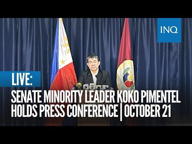 LIVE: Senate Minority Leader Koko Pimentel III holds press conference | October 21