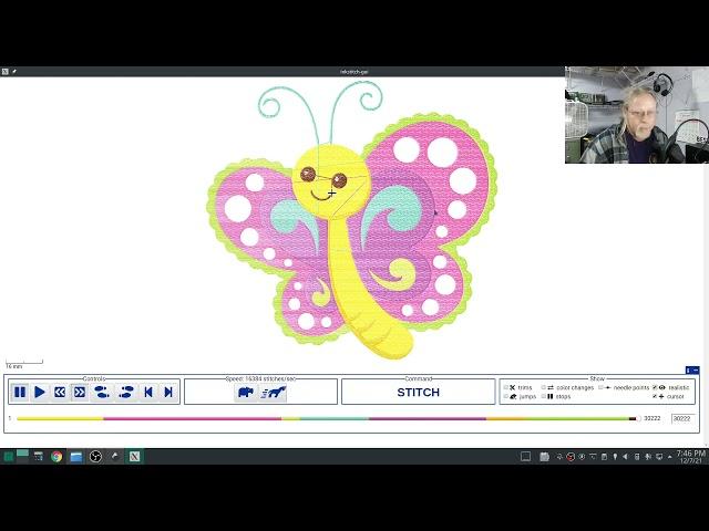 Inkstitch - From image to embroidery file - Cartoon Butterfly