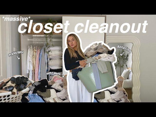 massive CLOSET CLEAN OUT & MAKEOVER ( decluttering, organizing & donating everything!! )