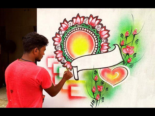 New Design Simple Marriage Art Dina Art /Very Simple Wedding Painting Dina Art /Shadi Painting
