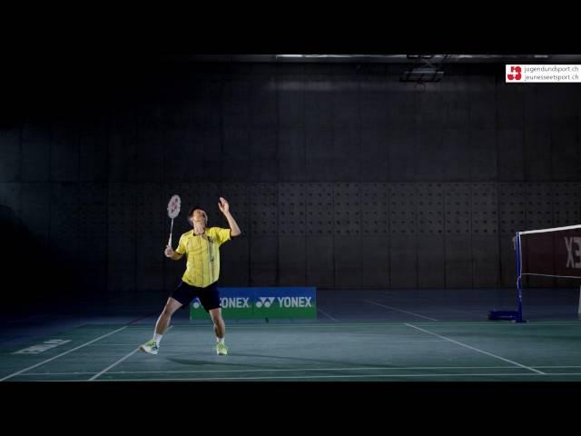 Badminton: Smash Vorhand (seitlich)