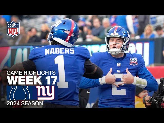 Indianapolis Colts vs. New York Giants | 2024 Week 17 Game Highlights