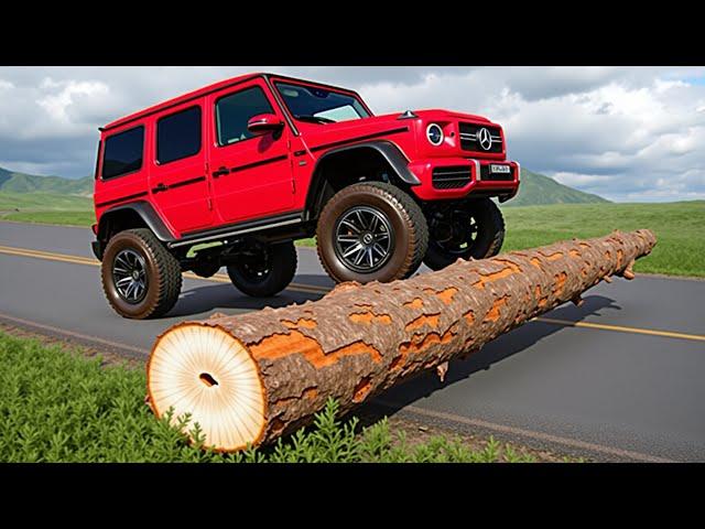 Cars vs Fallen Tree Challenge #2 in BeamNG Drive!