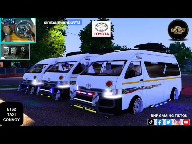 Toyota Hiace [ 3 Man Online Convoy ] long journey - [ETS 1.53]-[ g29 steering wheel Gameplay ]