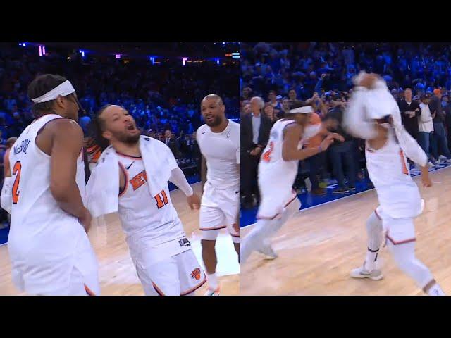 Jalen Brunson gets mad at teammates slapping him after Knicks eliminate Celtics 