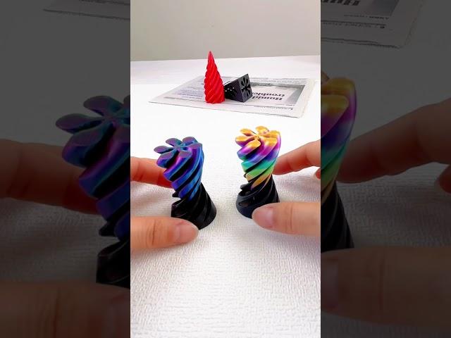 3D Printed Toy Snowflake Cone Spiral #diy #3dprinting