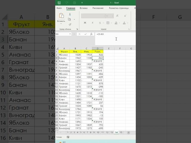 Лайфхак как без ошибок работать в excel