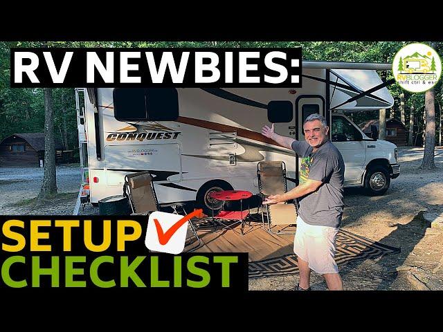 How to Setup Your RV Campsite for Beginners - Water, Sewer, Electric and Gear PLUS Newbie Checklist!