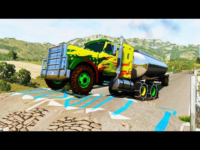 Weird Speed Bumps vs Cars #12 - BeamNG DRIVE