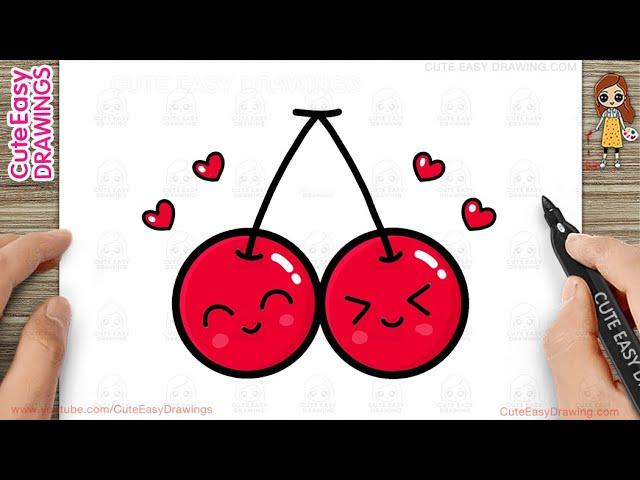 How to Draw a Cute Cherry Easy for Kids