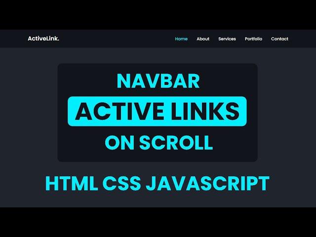 How to Create an Active Nav Link on Scroll using HTML CSS and Javascript | Active Menu Class