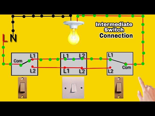 Intermediate Switch Wiring Connection || 4 Way Switch Wiring Connection Diagram || It's  Electrical