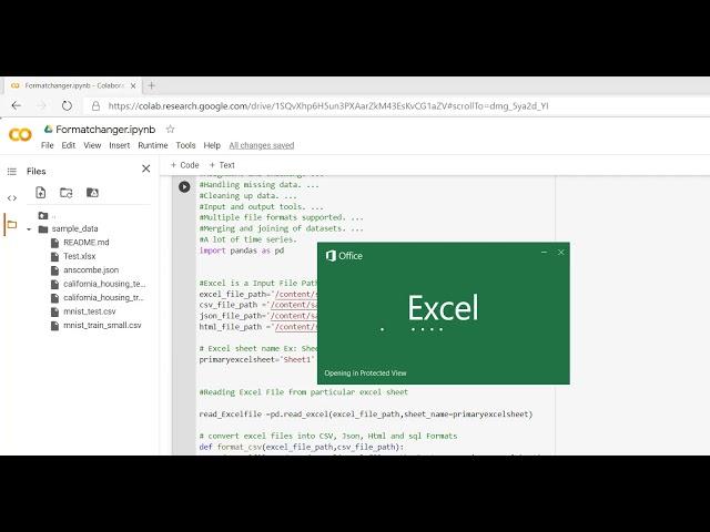 Python -How to convert excel to other formats (CSV,JSON and HTML)