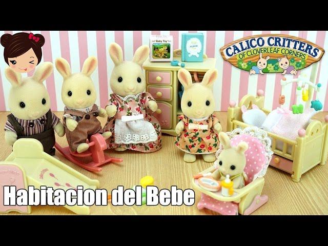 Habitacion del muñeco bebe Calico Critters y su Familia Conejos - Juguetes para niñas