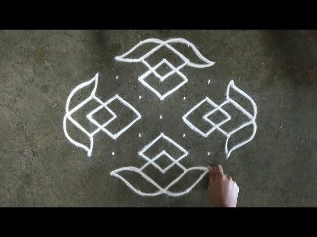 9×3 dots rangoli designs for beginners | latest muggulu designs | thipkyanchi rangoli | Tamil kolam