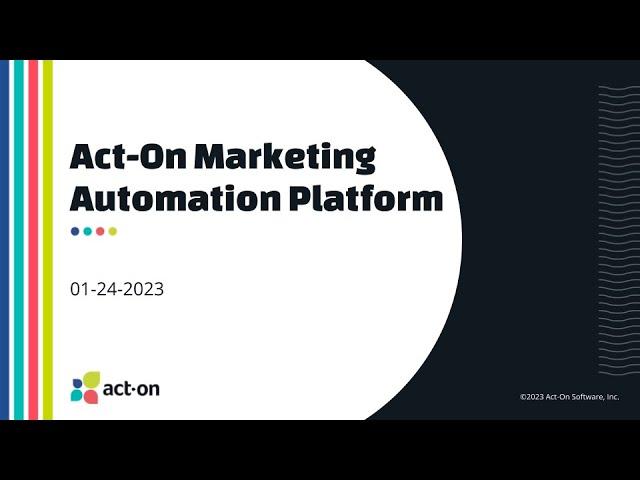 Act-On Marketing Automation Live Demo