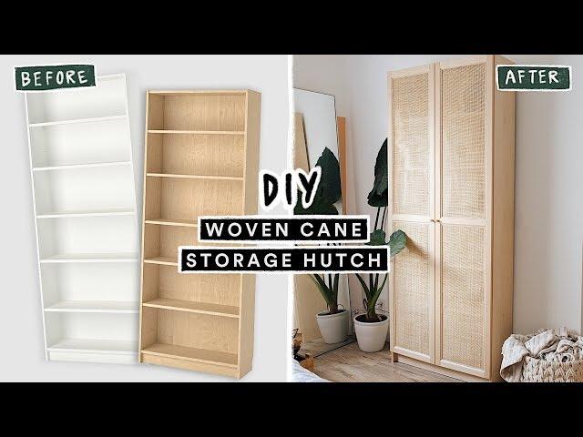 DIYing VIRAL PINTEREST HOME DECOR - Woven Cane Storage Bookcase (IKEA HACK)