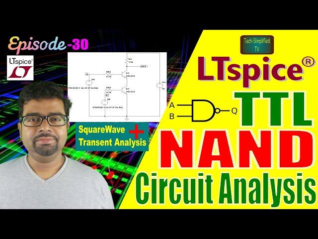 LTSpice (v24): TTL NAND Gate Simulation | Response by Transient Analysis