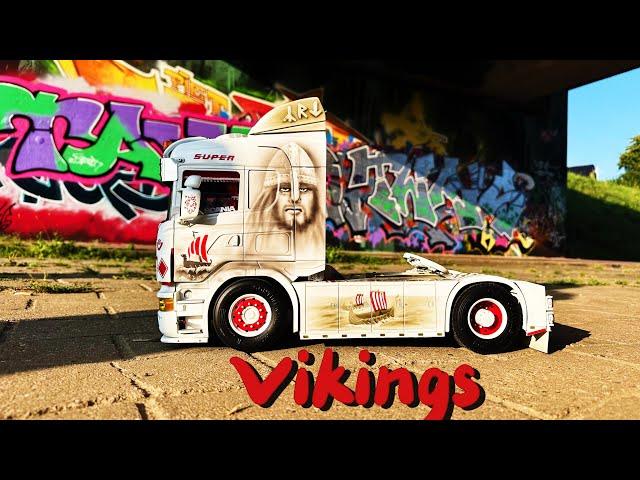 Tamiya RC Truck „Vikings“ Scania 1/14 Airbrush Showtruck