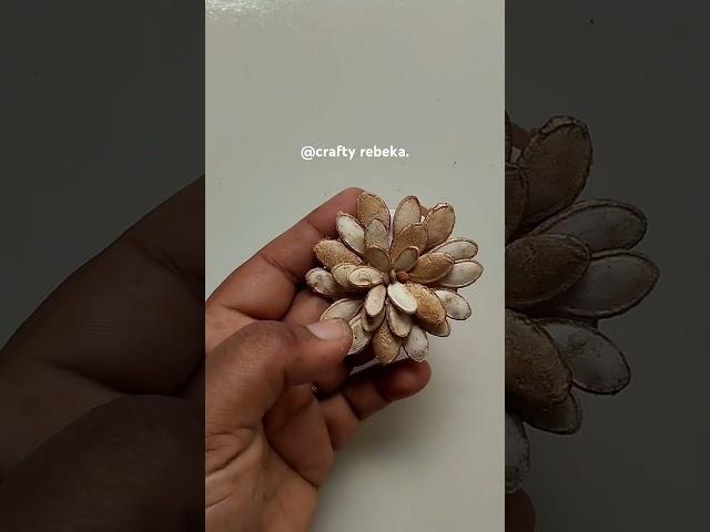 how to make pumkin seed flower. #short#reels #art #papercraft #rebeka #diy #craft#paperart