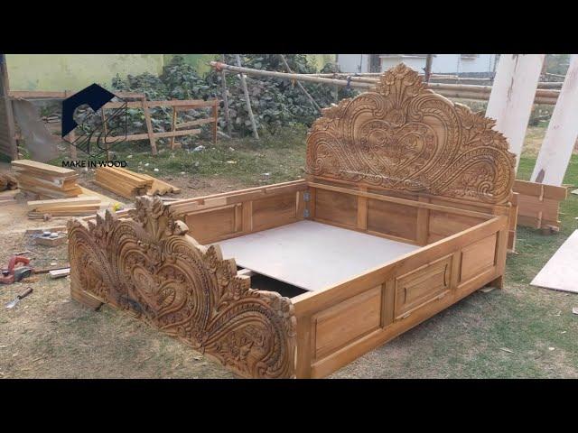 Amazing wooden bed. Palang kaise banate he by Make in wood.