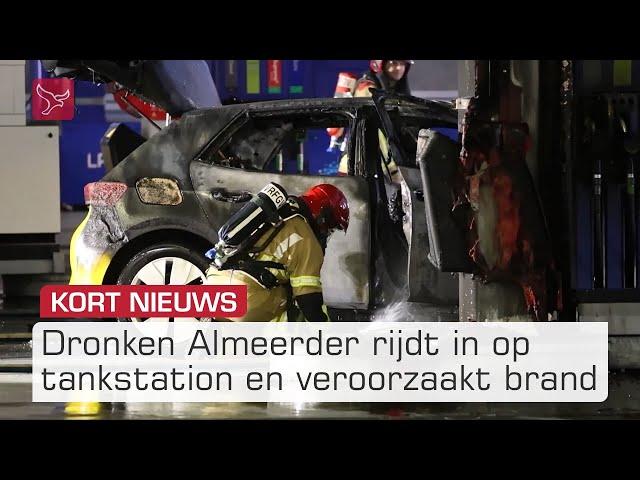 Drankrijder knalt tegen auto bij tankstation | Omroep Flevoland