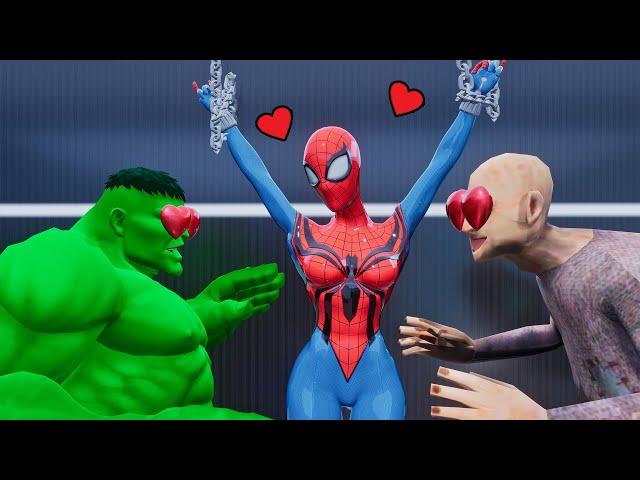 Hulk x Spider Man Scary in Granny House | Funny Horror Animation