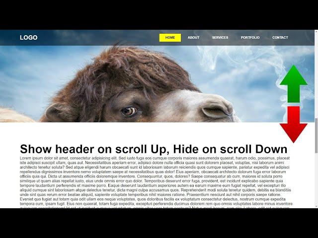 Hide Header on Scroll Down Show on Scroll Up | Html CSS & Javascript