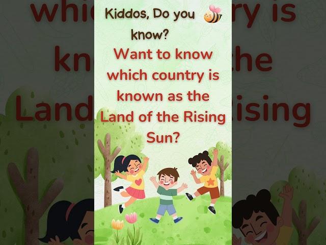 Want to know which country is known as the Land of the Rising Sun? #brainteasers  #quiz #riddles