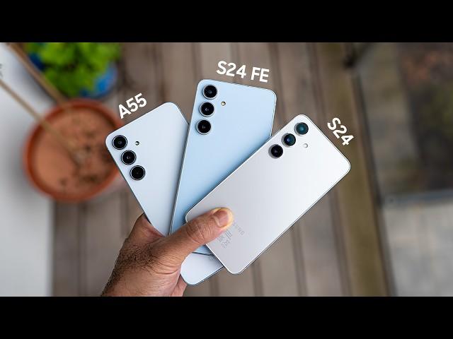 Samsung S24 FE vs. S24 vs. A55: Battery, Camera, Performance!