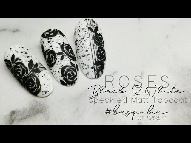 TUTORIAL  I  Black & White - Roses  I Nail Art