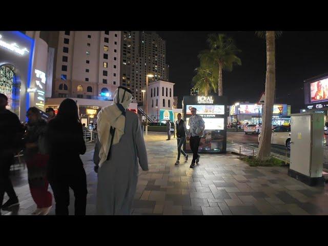 walking tour - Dubai Marina at night February 2025